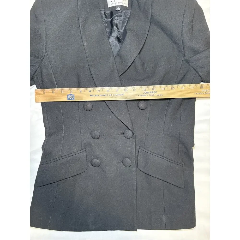 VTG Stirling Cooper Womens Black Blazer Double Breasted Jacket Chic Size 8 EUC - Picture 4 of 13